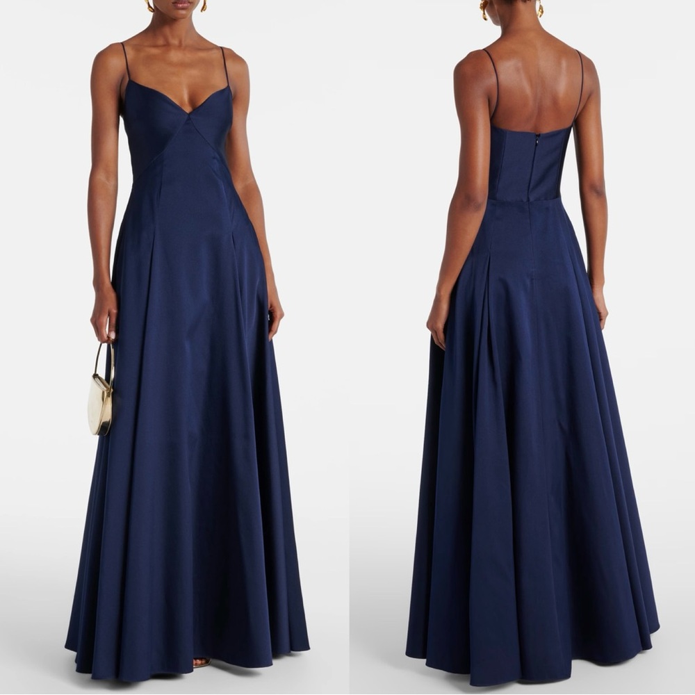 Roland Mouret Navy Blue Spaghetti Strap Maxi Dress